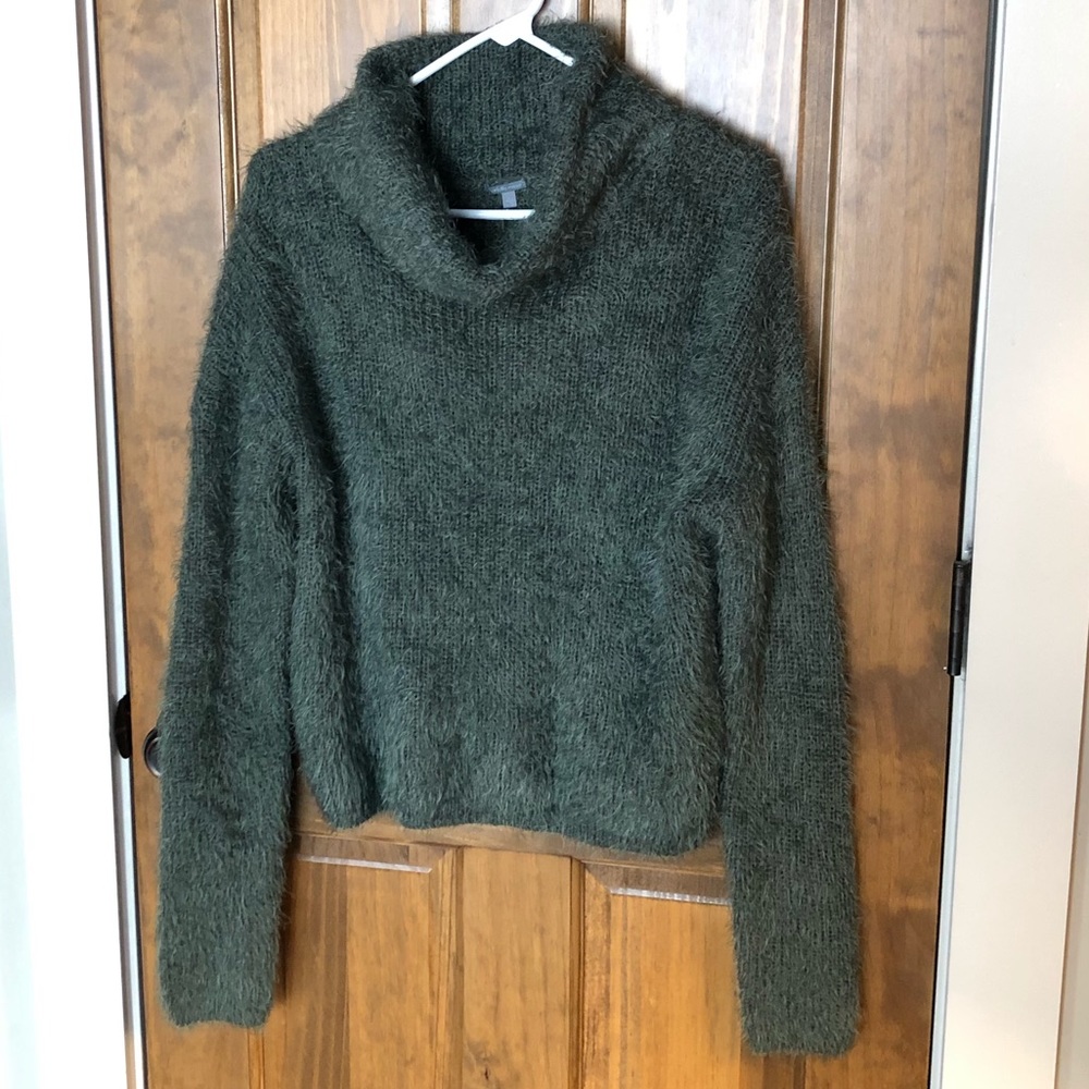 Fuzzy turtleneck sweater